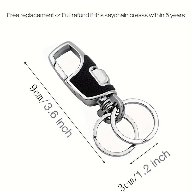 1pc Car Waist Hanging Keychain Creative Stainless Steel Hanging Buckle Couple High-end Key Ring Colo