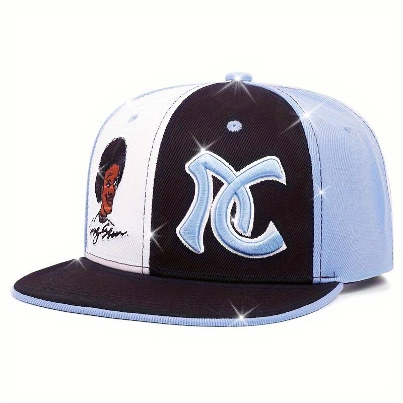 1pc Horror Face Embroidery Baseball Cap Black Red Color Block Hip Hop Snapback Hat Casual Adjusta
