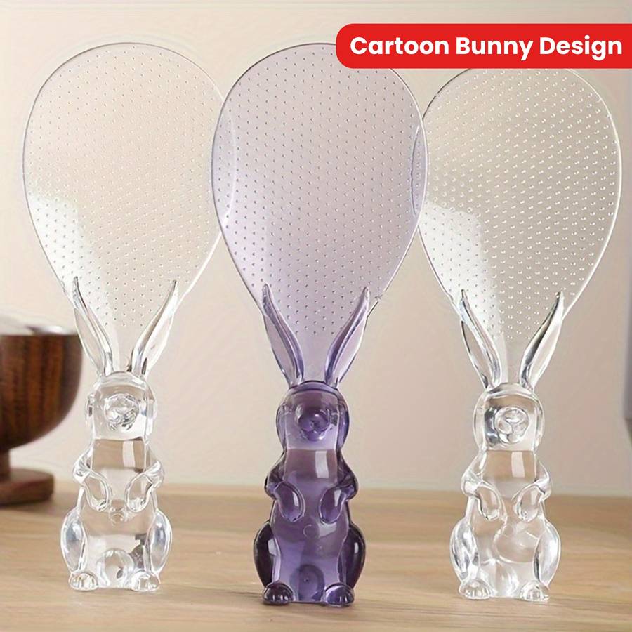 1pc Cartoon Bunny Design Plastic Rice Potato Server Standing Rabbit Shaped Scoop for Rice Co