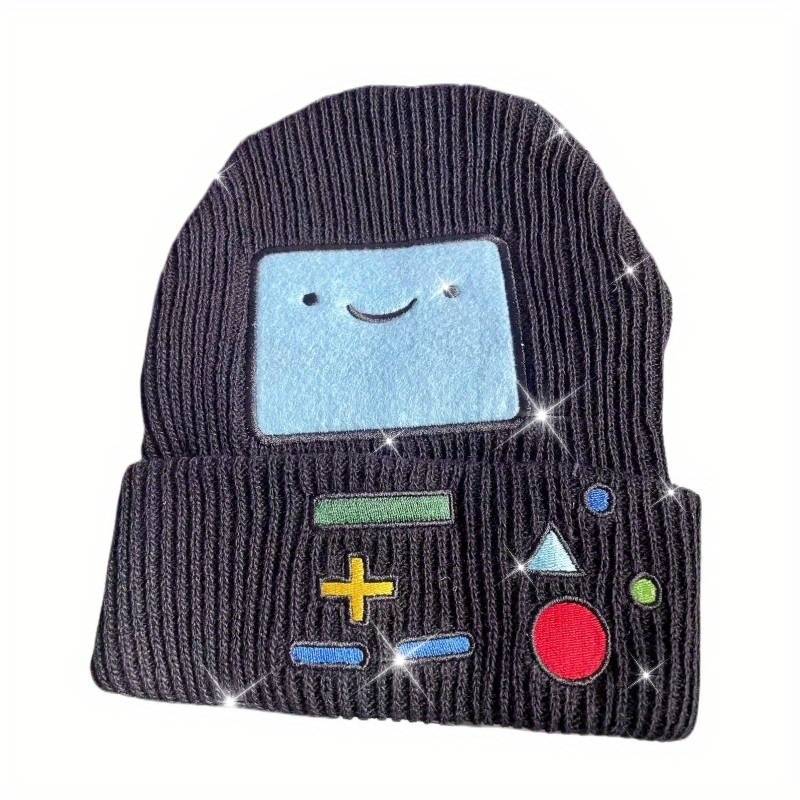 1pc Cartoon Gaming Console Knit Beanie Polyester Stripe Crafted Inelastic Packable Hand Washabl