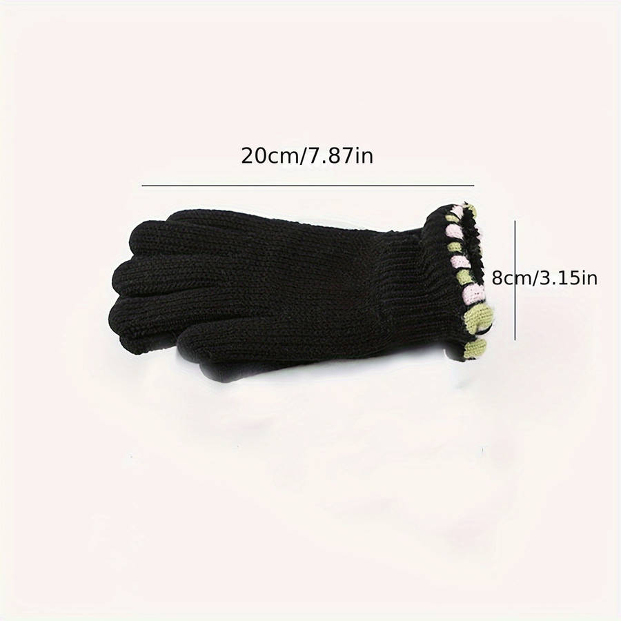 1 Pair Polychrome Size Creamy White Warm Gloves