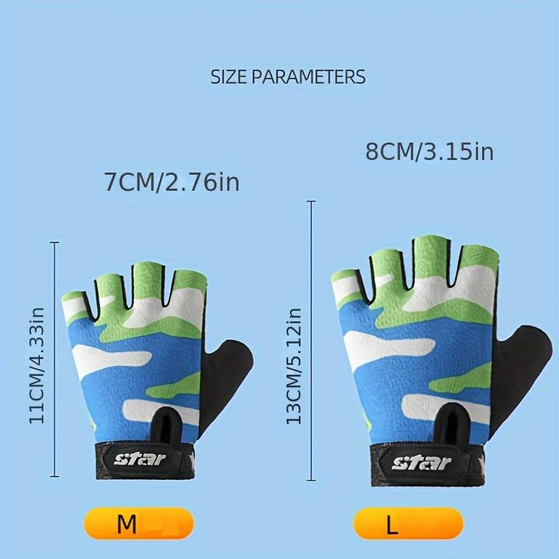 1 Pair Green Size L For 6 To 10 Years Old Outdoor Sports Gloves