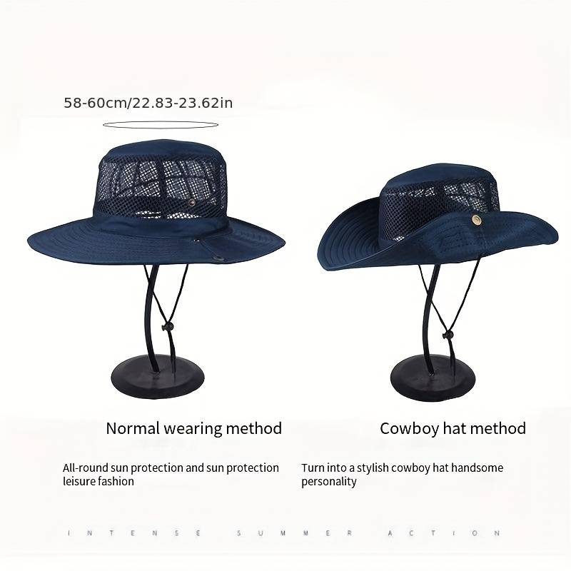 1pc Fisherman's Hat Outdoor Hiking Big Eaves Breathable Mesh Hat Sun Visor Hats For Men And Women.