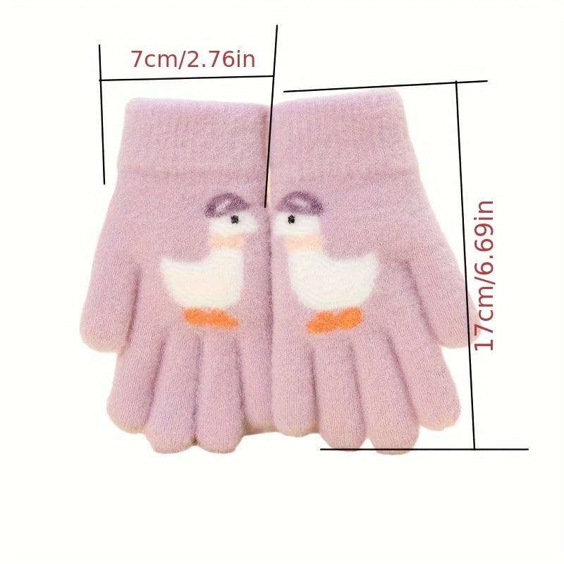 1 Pair Purple 6 To 12 Years Old Warm Gloves
