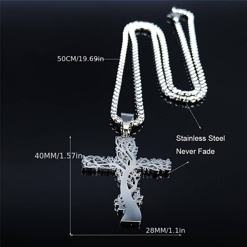 1 Piece Silvery 50 Cm BOX SRx3 Jesus Theme Pendant