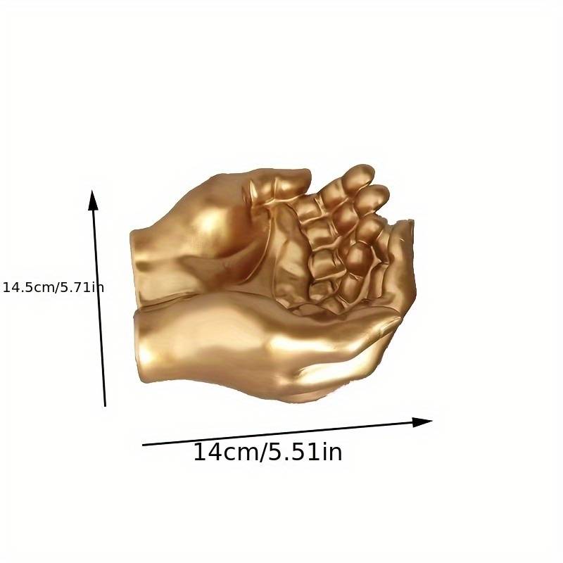 1pc Elegant Golden Hand-Shaped Resin Ashtray with Colorful Macaron Display Abstract Wall-Mounted