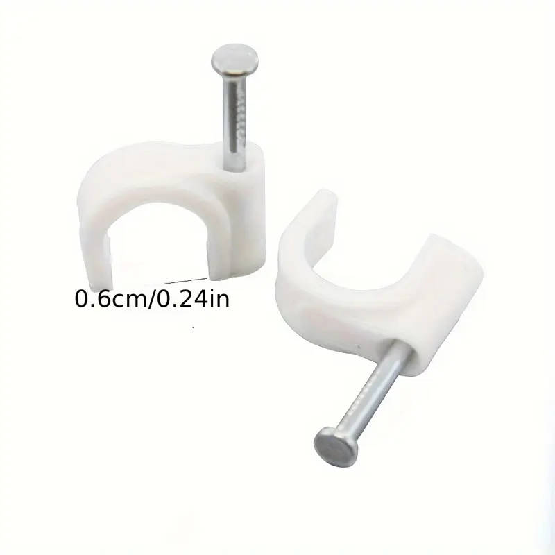 Pack of 100 Durable White Cable Management Clips