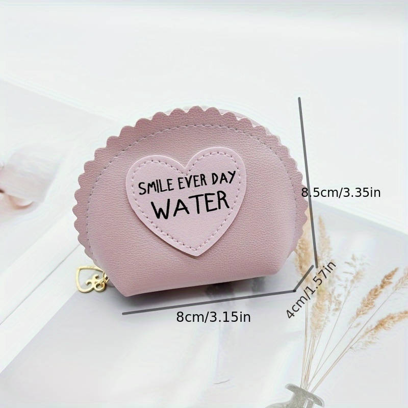 1pc Half-Round Coin Purse for Women PU Handheld Small Wallet Student Youngsters Small Gift