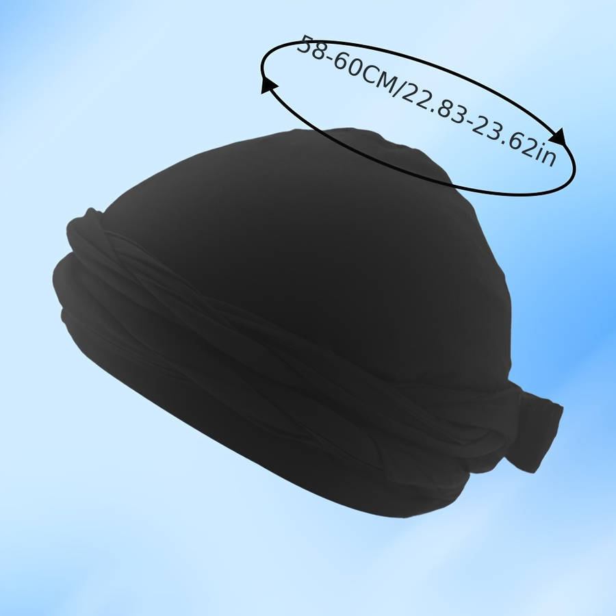 1pc Men's Magic Tape Braided Headwrap Hat Moisture-Wicking Knit Fabric Hand Washable Unisex Hip