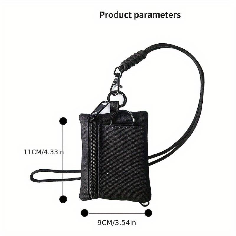 1pc Nylon Casual Style Outdoor Neck Pouch Men's Small Card Holder Coin Purse Key Case with Lan