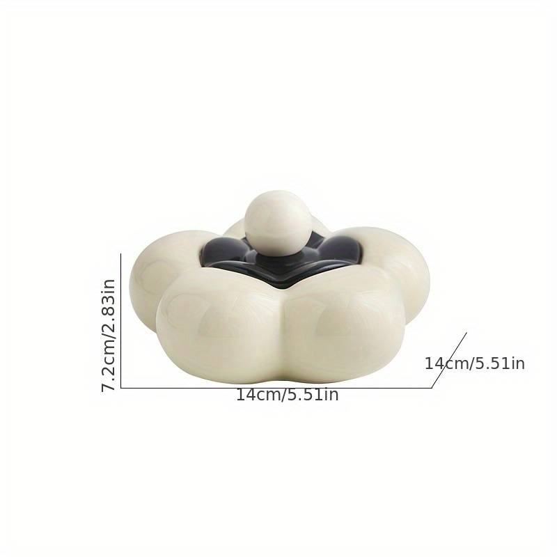 1pc Modern Geometric Ceramic Ashtray with Lid C Decorative Jewelry Storage for Bedroom Living Roo