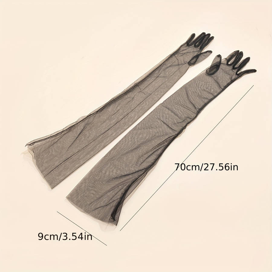 1 Pair Black Evening Party Gloves
