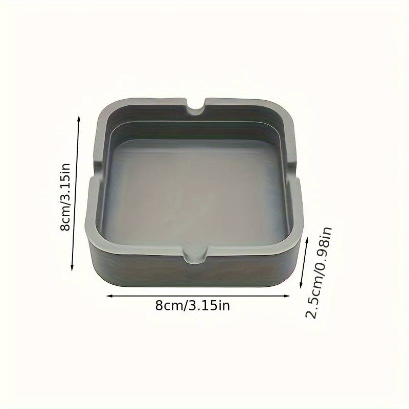 1pc Silicone Ashtray High Temperature Resistant Portable Square Design for Office Home Hotel