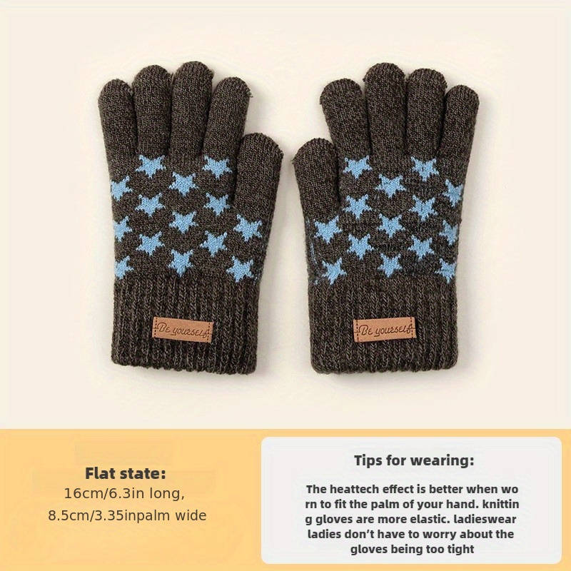 1 Pair Gray Warm Gloves