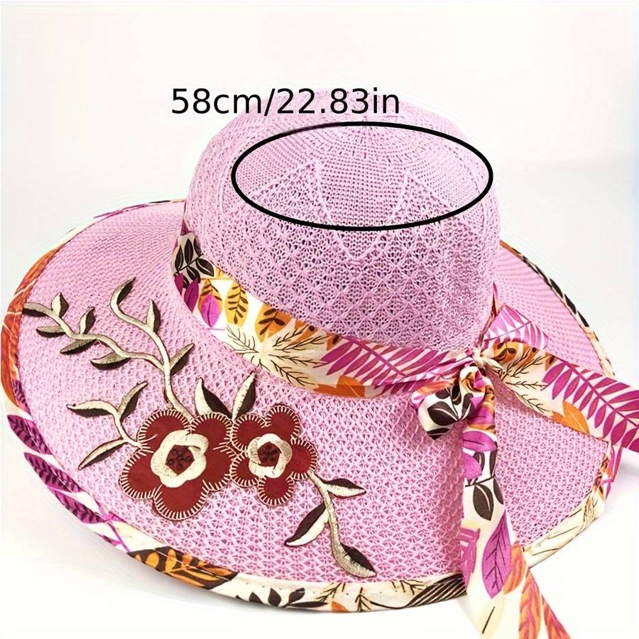 1pc Cartoon Women'S Fashion Beach Sun Hat Braid Fitted Hand Wash Only with Drawstring Closure a