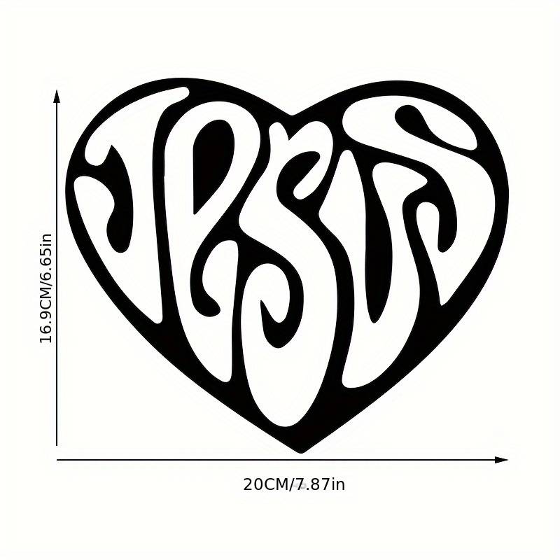 1pc Jesus Heart 20X16.9CM Jesus Christian Themed Stickers