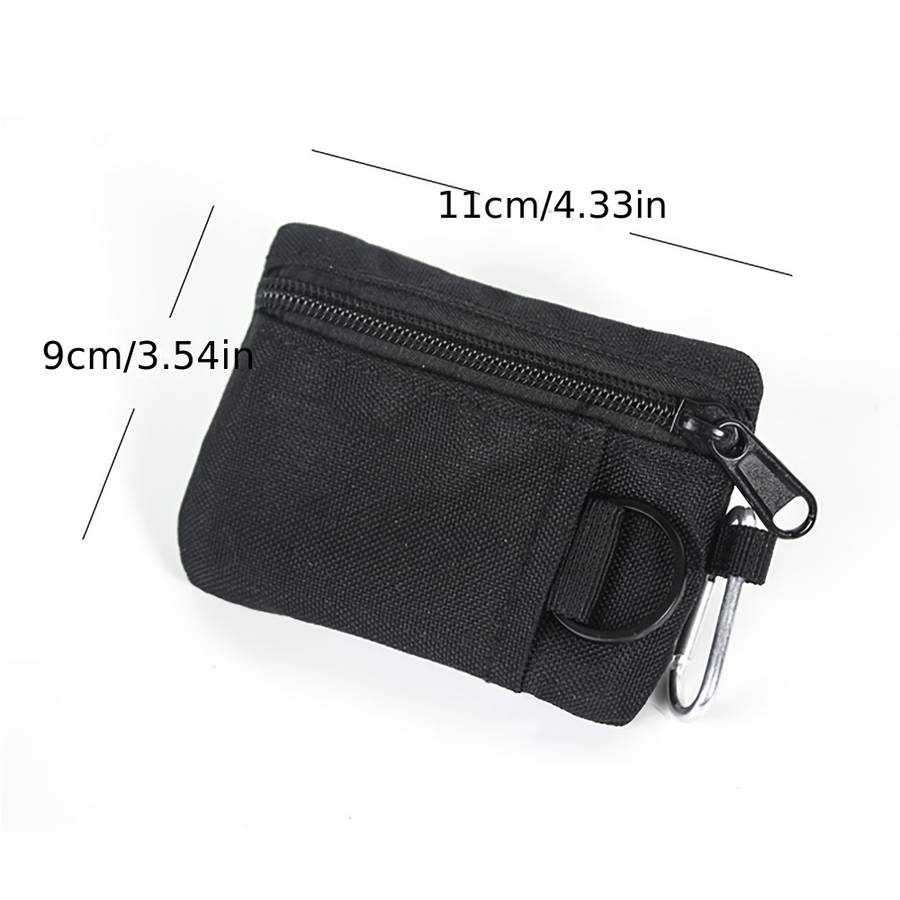 1pc Mini Coin Purse Key Pouch Casual Style Nylon Zipper Sports Storage Bag Polyester Material Sm