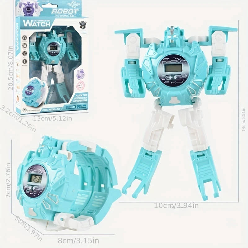 1pc Transforming Cartoon Electronic Watch Toy Battery-Powered Non-Rechargeable Color sent randomly