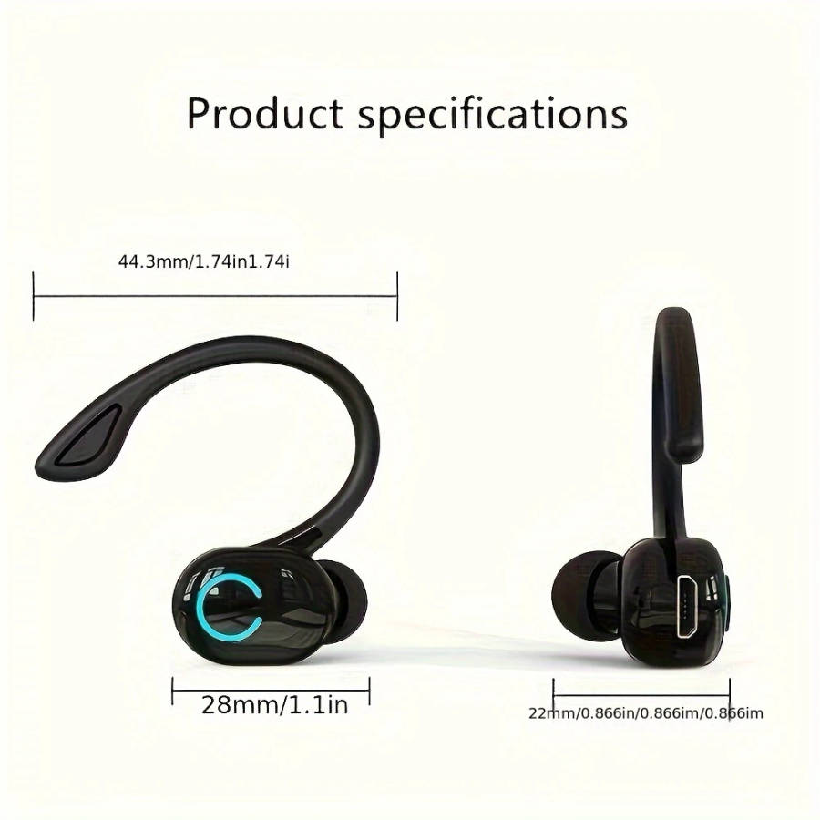 1pc Mini Wireless Earbuds Universal Phone Earphones Open-back Earcup Style Noise Cancellation for Vo