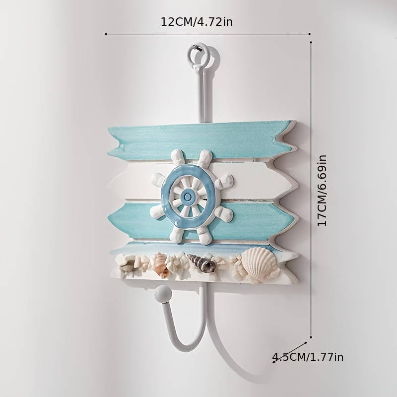 1pc Contemporary Wood Robe  Towel Hooks Wall Mounted Easy Install Storage Organizer for Home Hotel C