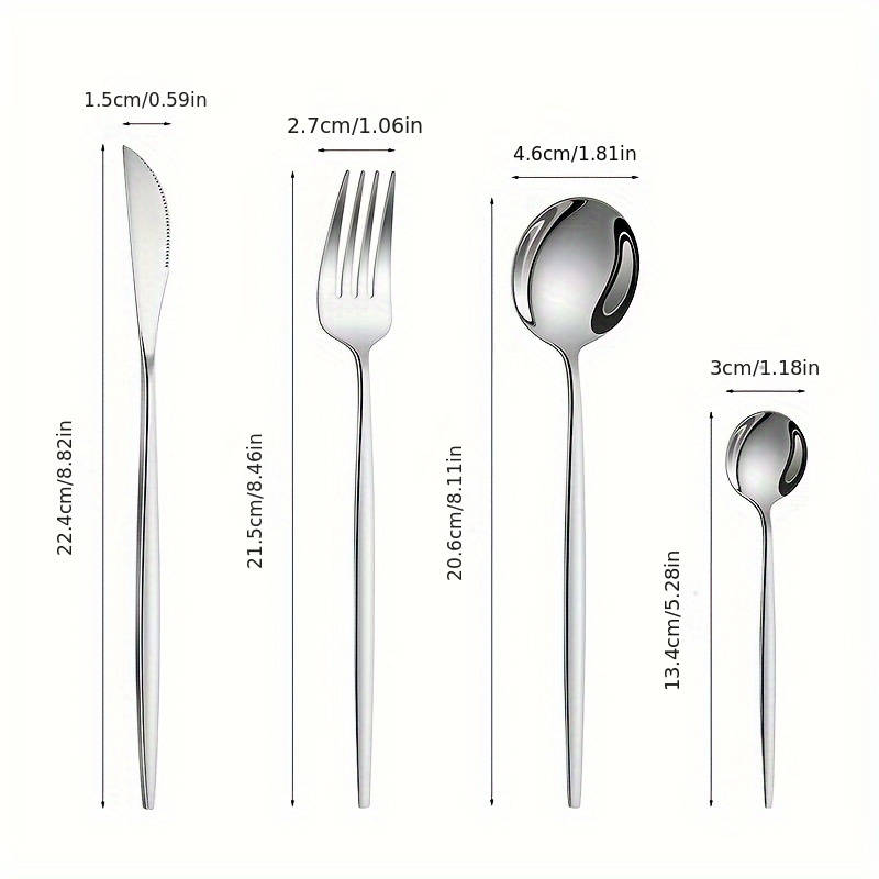 Set Of 16 Stainless Steel Portuguese Tableware Including 4 Sets Of Steak Knives Forks And Sp