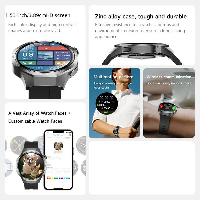 2025 new gps motion trajectory smart watch for men watch 5   360 hd screen   wireless call nfc smartwatch 100 sports   outdoor sports mens smart watch compass fitness   watch for men new year fathers day gifts details 2