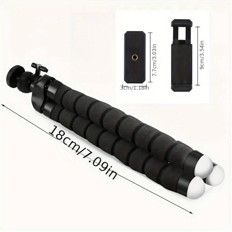 1pc Flexible Octopus Tripod Small Phone Camera Holder with Sponge Grip Mini Octopus Stand for Photog