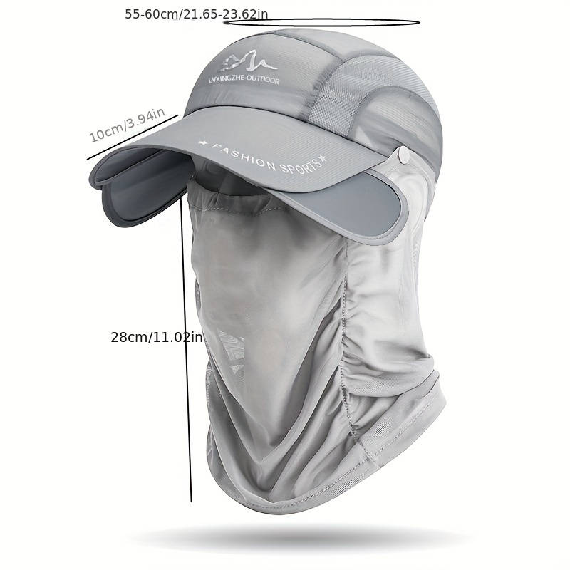 1pc Solid Color Breathable Baseball Hat With Thin Breathable Veil Lightweight Adjustable Sunscreen