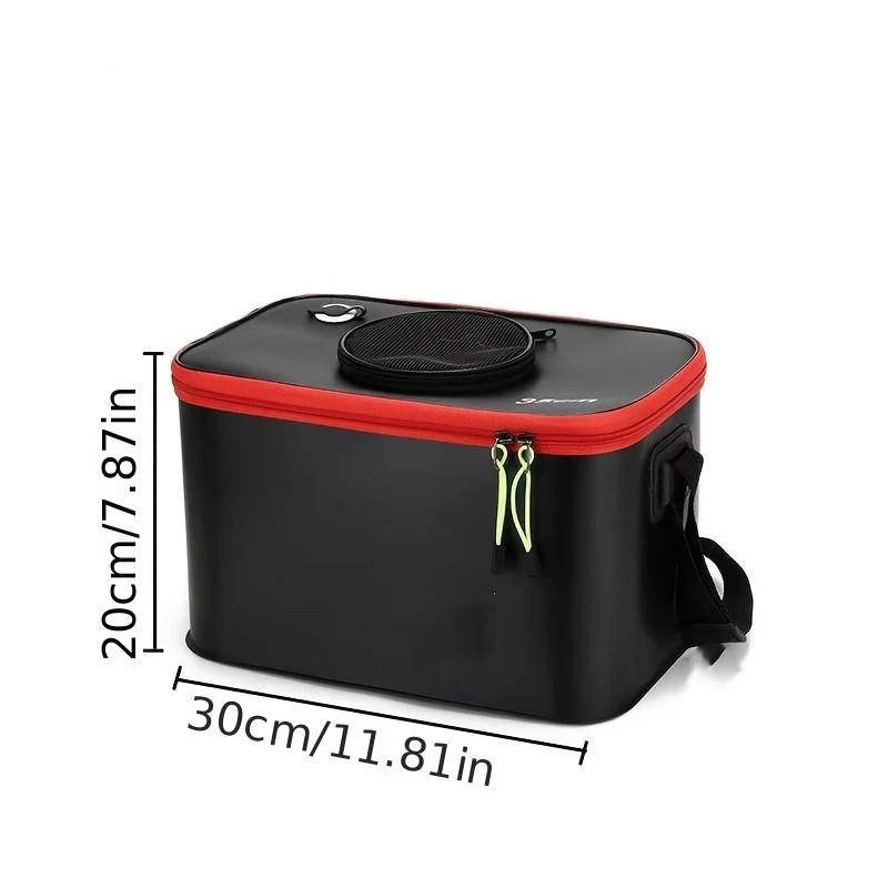 1pc Waterproof EVA Fishing Tackle Storage Bag Durable PVC Material Leakproof Fish Cooler Bag with Sh