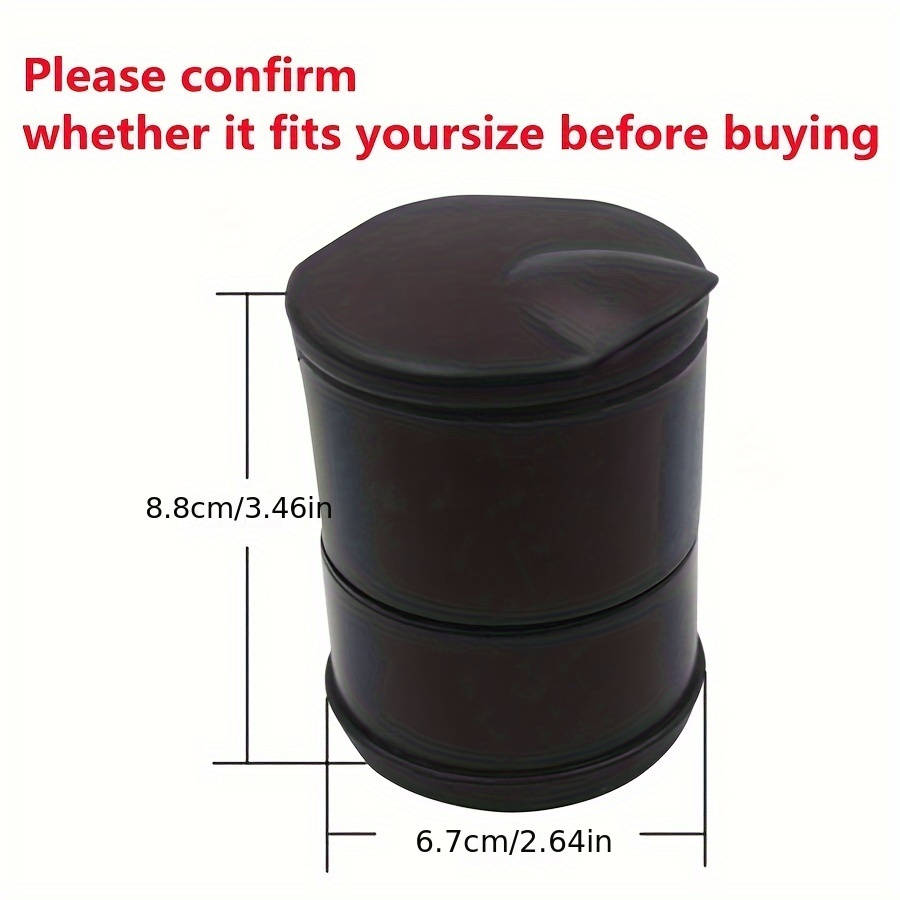 1pc Fit Black Car Ashtray for Cup Holder Compact Easy-Clean PBT Plastic Perfect for Cars Truc