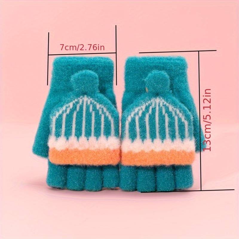 1 Pair 4 To 8 Years Old Yellow Warm Gloves