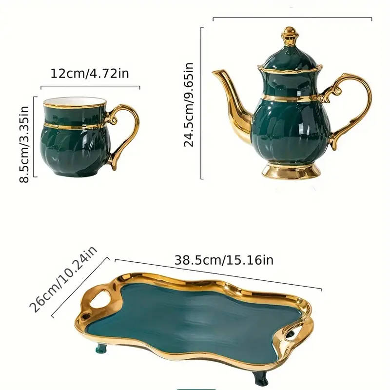 European Style Light Luxury Ceramic Kettle Set