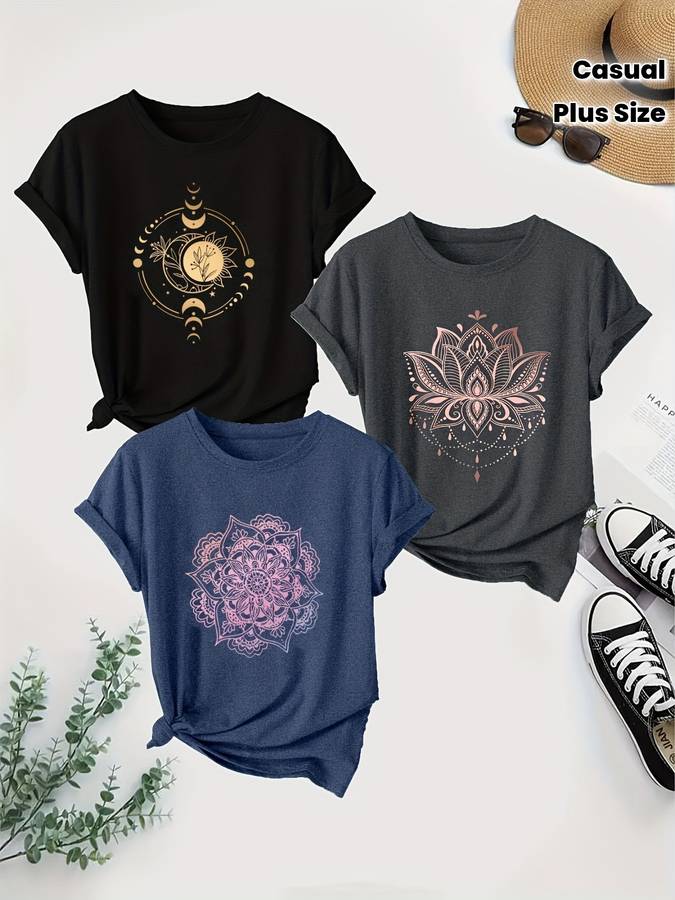 Womens T Shirt Color Black   Dark Gray   Sea Blue Size2Xl