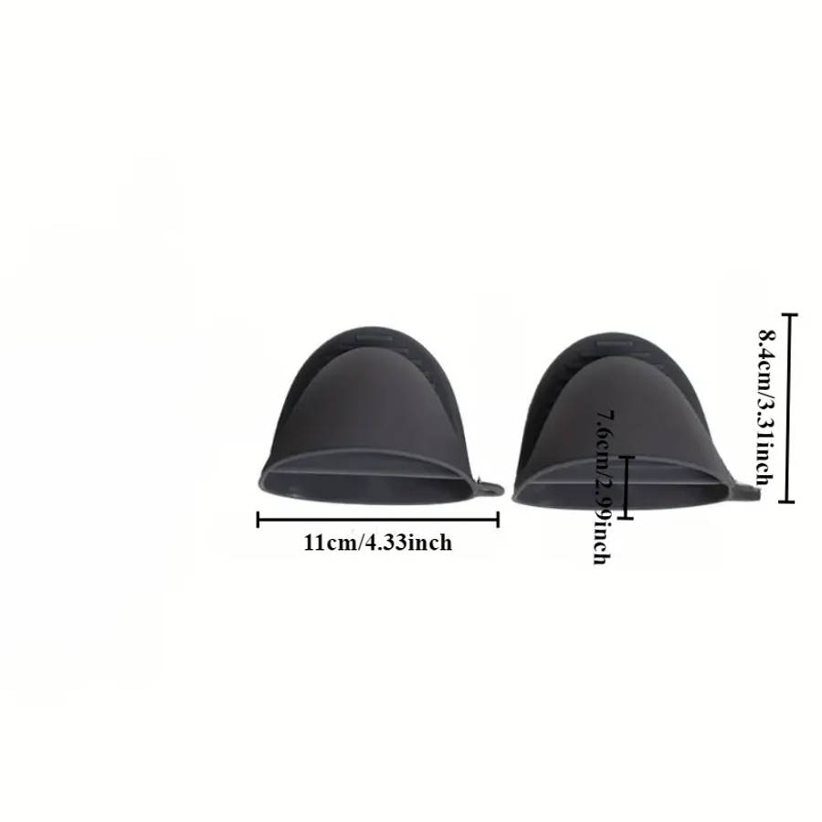 2 Piece Silicone Oven Mitts - Heat Resistant, Non-Slip Pot Holders for Baking & Cooking