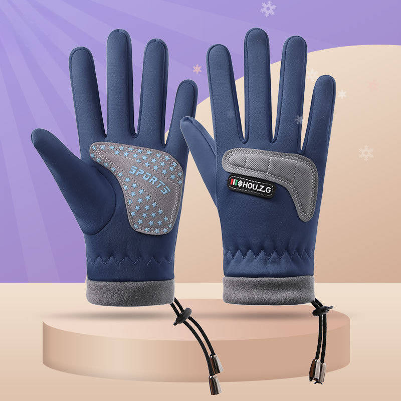 1 Pair Blue E3 Warm Gloves