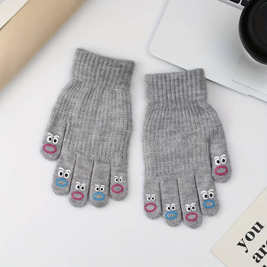 1 Pair Black Warm Gloves