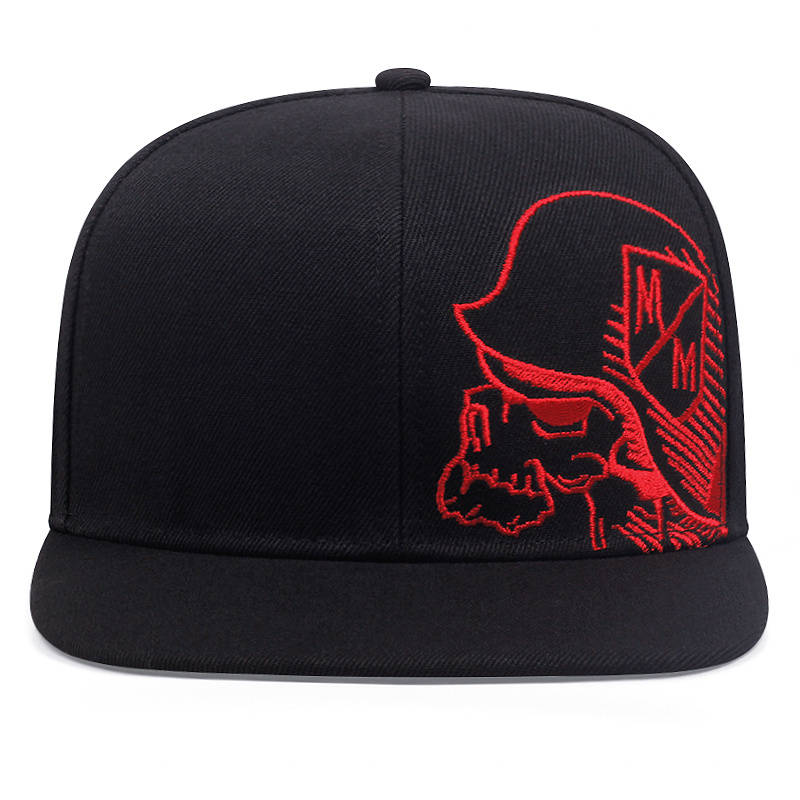 1pc Gothic Baseball Cap Adjustable Snapback Breathable Unisex Outdoor Sports Hat with Red Whi