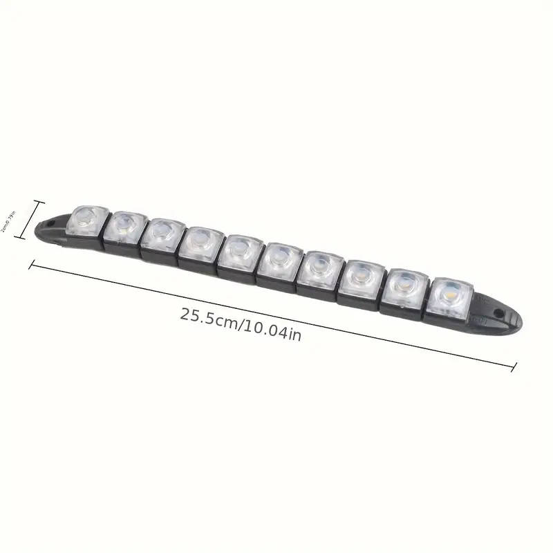 2pcs Flexible 10LED Snake Car Ice Blue Lights for Vehicles Hardwired