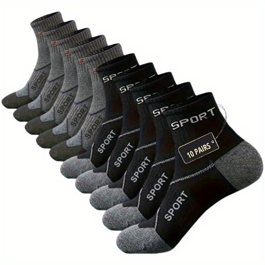 10 Pairs Dark Gray One Size High Elastic Socks
