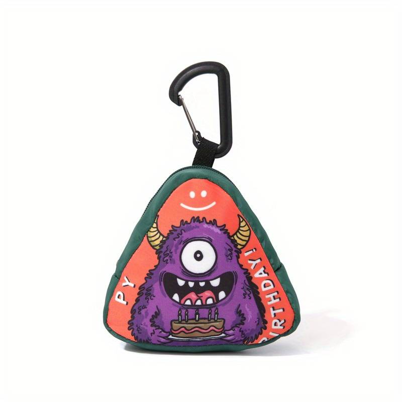 1pc Innovative Polyester Hip-Hop Mini Bag for Women Trendy Monster Face Design Coin Purse S