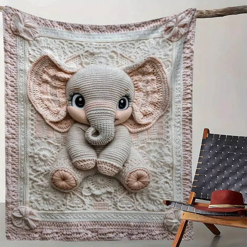 1 x 3D Crochet Printed Flannel Blanket 150*200cm