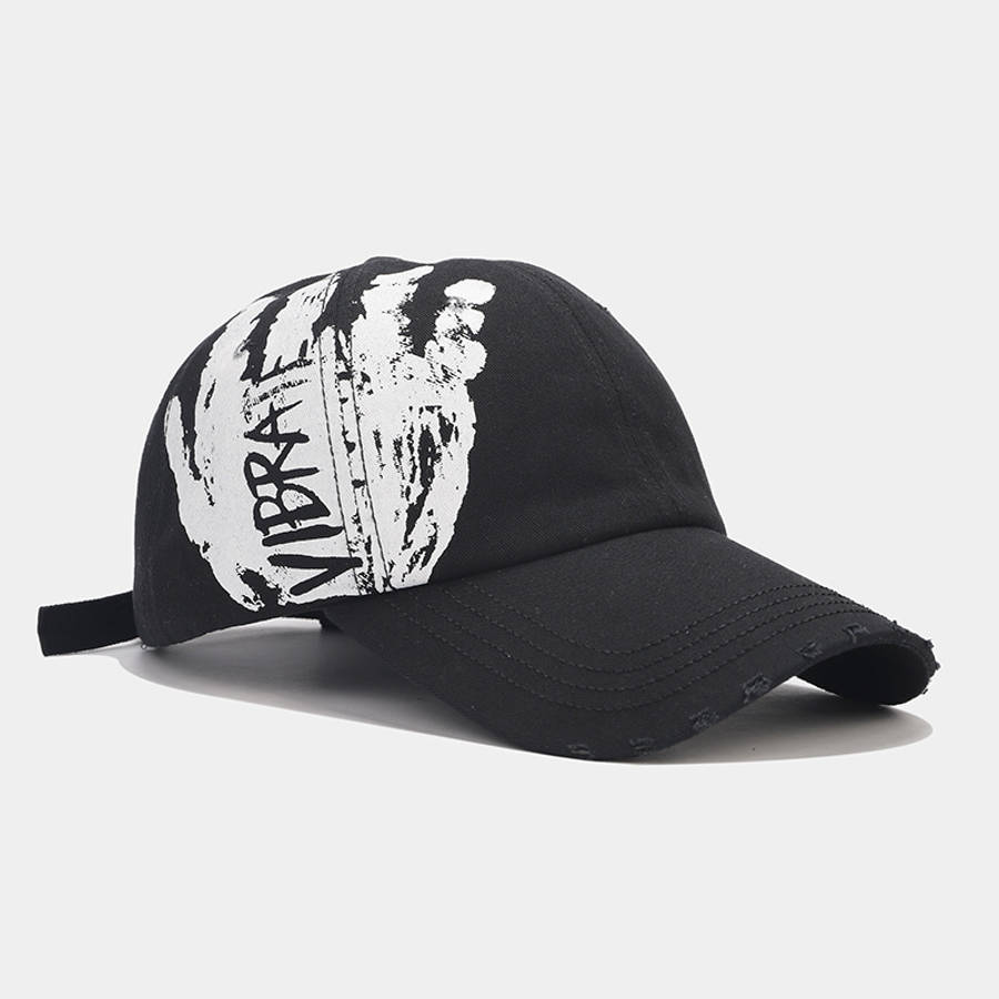 Street Style Graffiti Baseball Caps Trendy Soft-Top Curved Brim 100% Polyester Hand-Washab