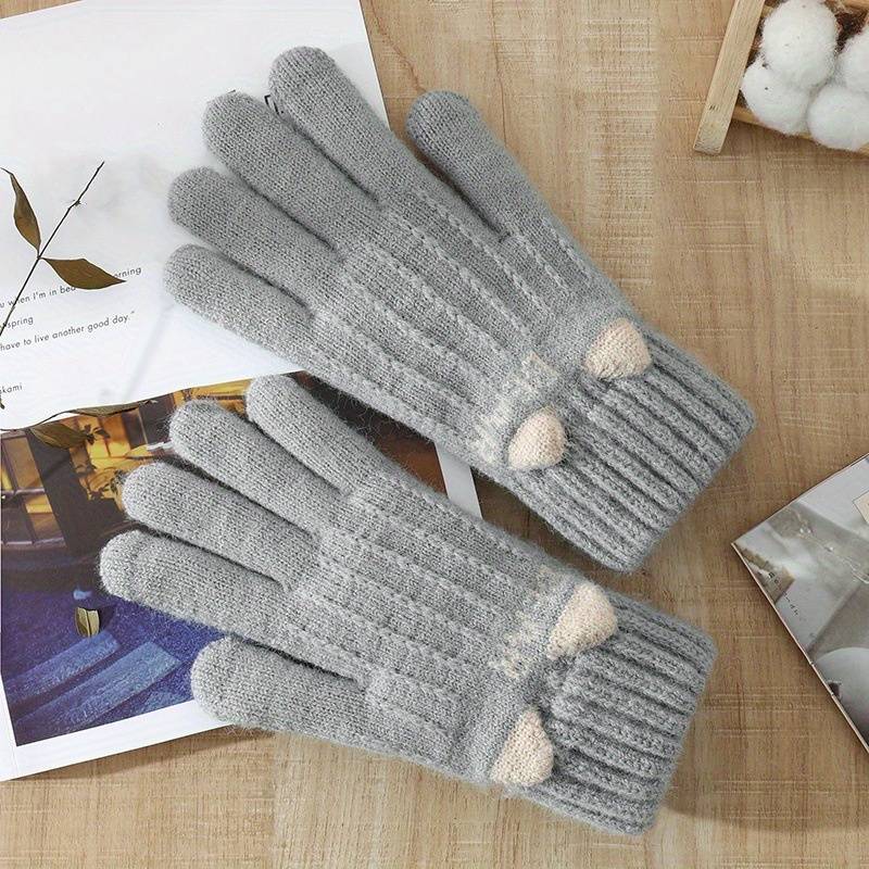 1 Pair Black Warm Gloves