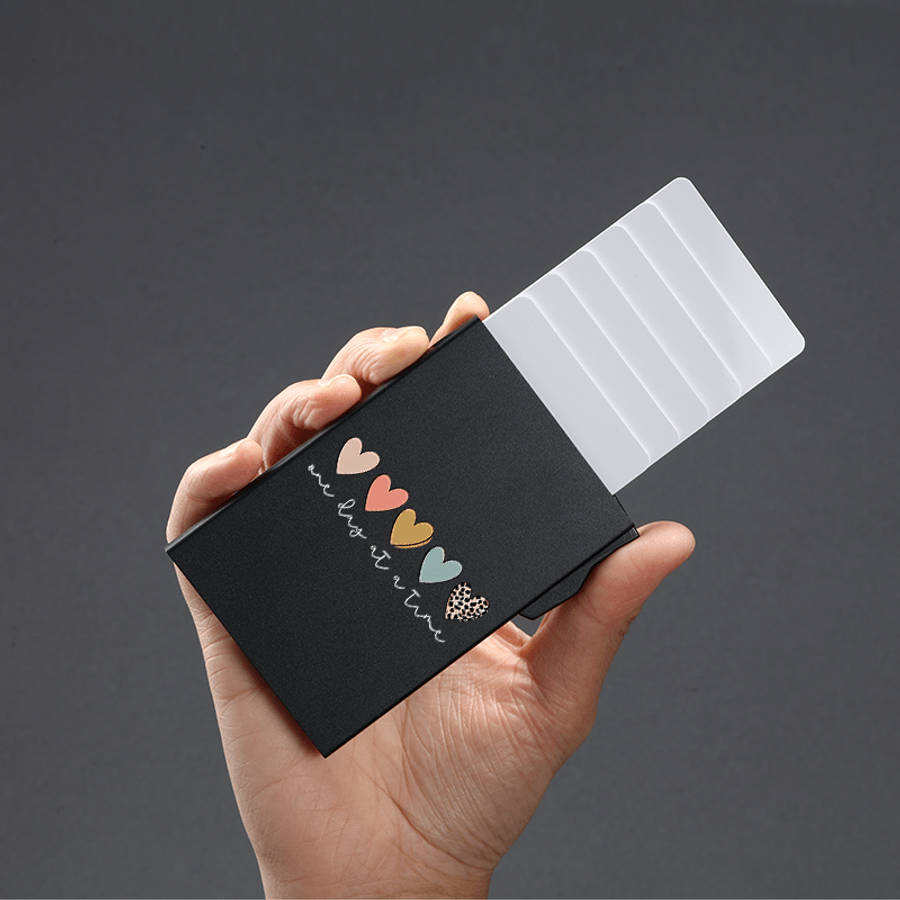 Love Series Side Push Pop-Up Wallet C Minimalist Metal Rfid Blocking Card Holder