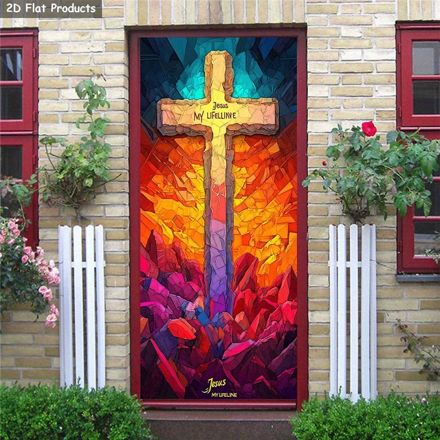 1pc 95.0x214.88cm Jesus Christian Themed Stickers