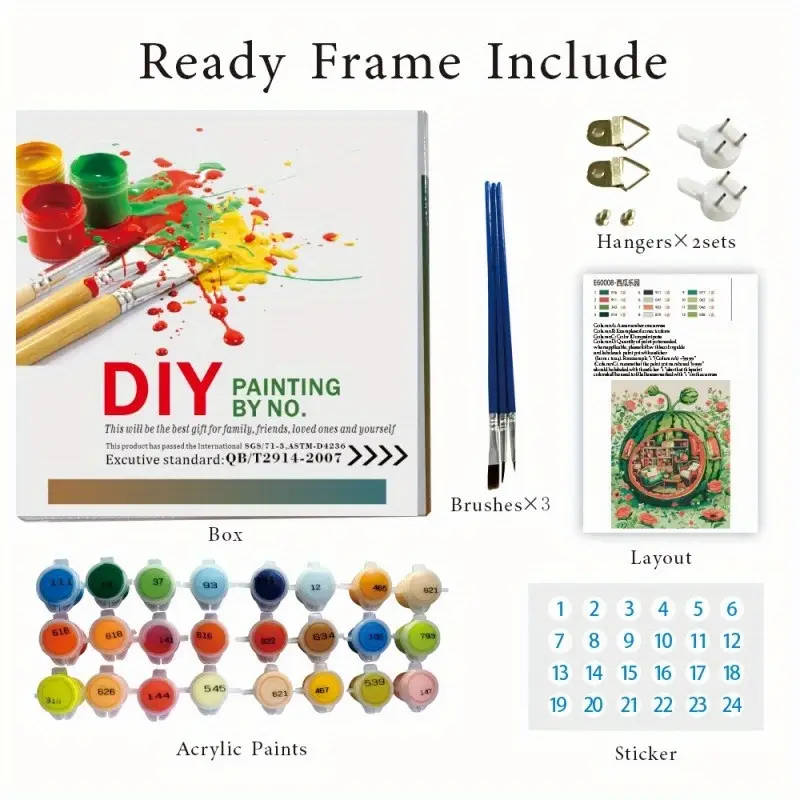 1pc Paint by Numbers for Adults Owl Canvas Kit 40.64x50.8cm Frameless Acrylic Painting for Beginners