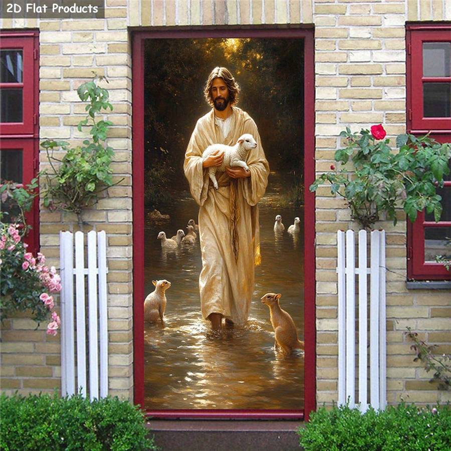 1pc 76.96x199.9cm Jesus Christian Themed Stickers
