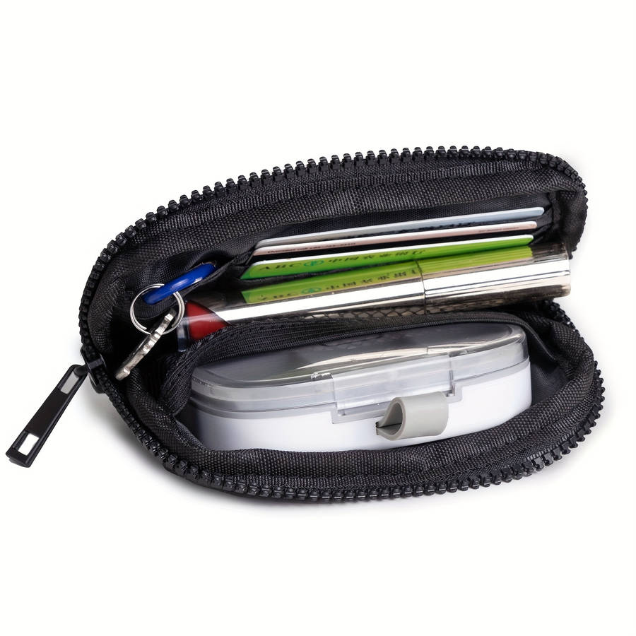 1pc Minimalist Everyday Women'S Wallet Made of Durable Nylon Multi-Functional Card Holder Keychai