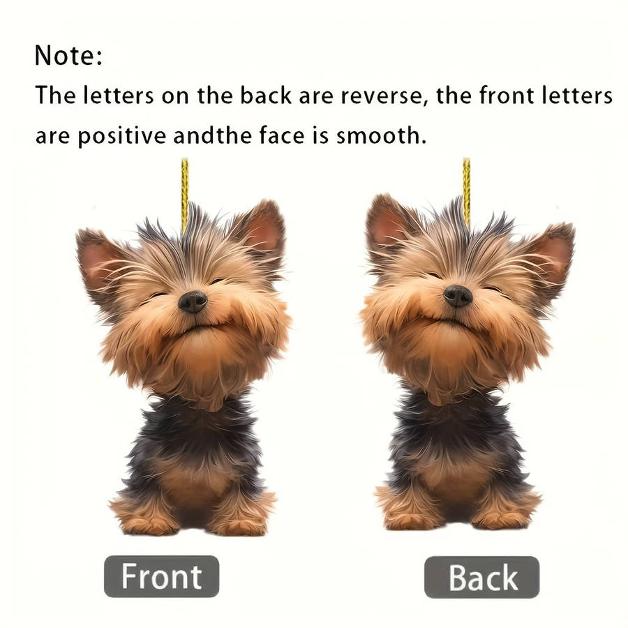 1pc 2D Flat A-Shaped Yorkshire Terrier Decoration