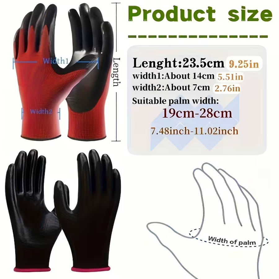 6 Pairs of Work Gloves